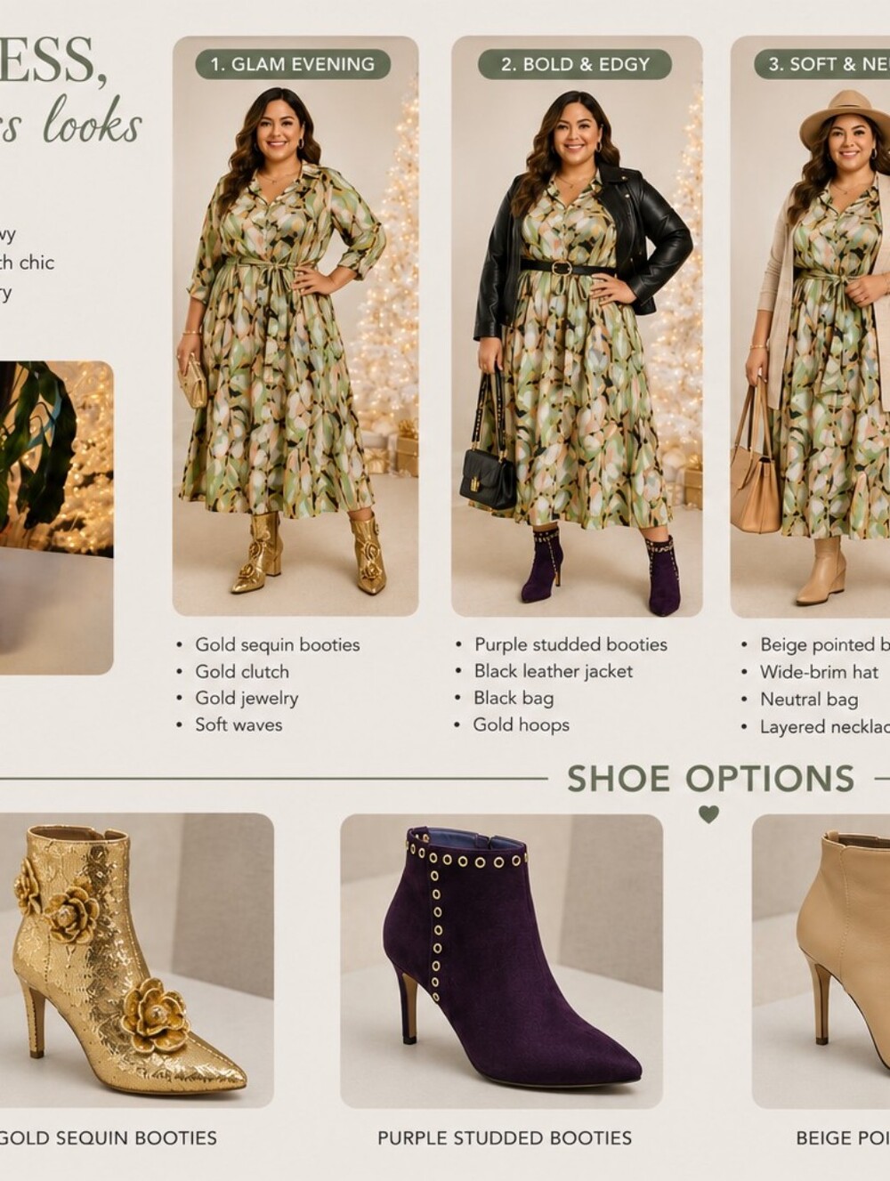 Floral Green Midi Wrap Dress